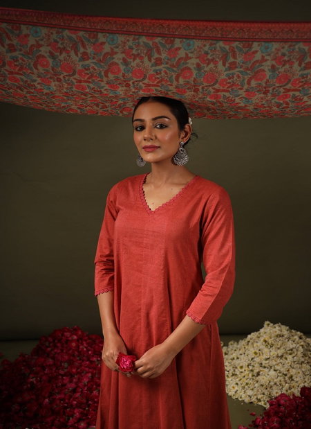 Rust Colour Rayon Printed Kurti With Pant Dupatta Bulk Orders In India Aaradhna 2047
